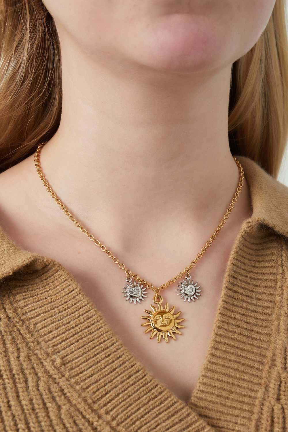 Necklace shimmering sun - Gold Color silver h5Picture2
